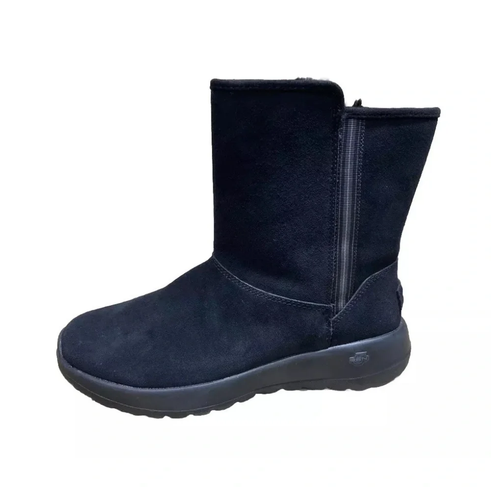 Skechers Womens 6 On-The-Go Joy Suede Goga Mat Air Cooled Boots Shoes Faux Fur